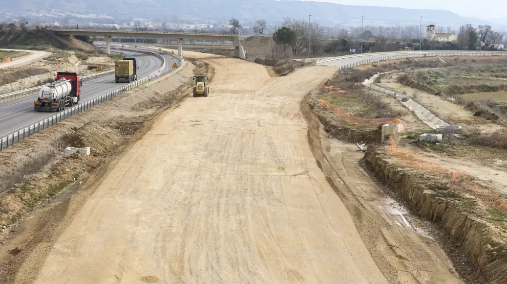 Estado de los trabajos en la Ronda Norte este  viernes 7 de febrero por la mañana.