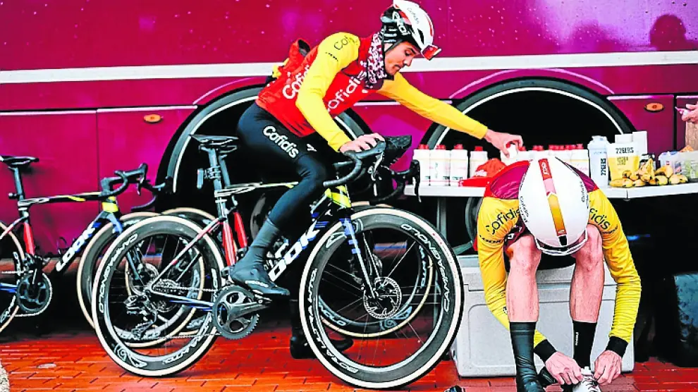 Samitier, durante la concentración en Denia.