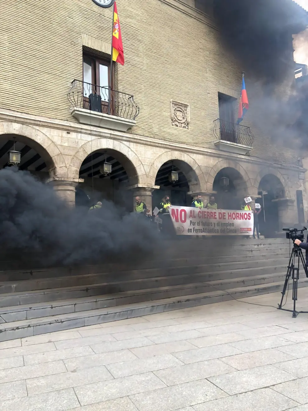 Manifestación de Ferroatlántica del Cinca este sábado en Monzón.