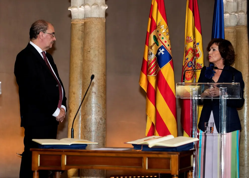 Toma de posesión de Javier Lambán como presidente de Aragón.