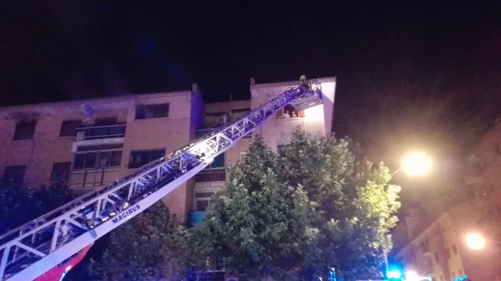 Incendio en la calle León Abadías de Huesca