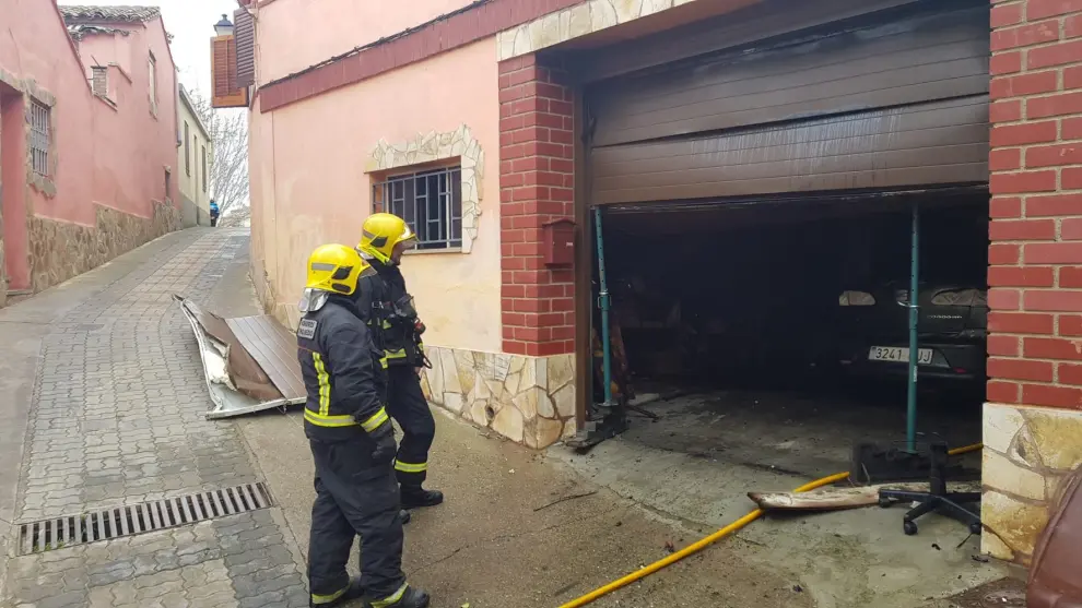 Incendio de un garaje en Monzón