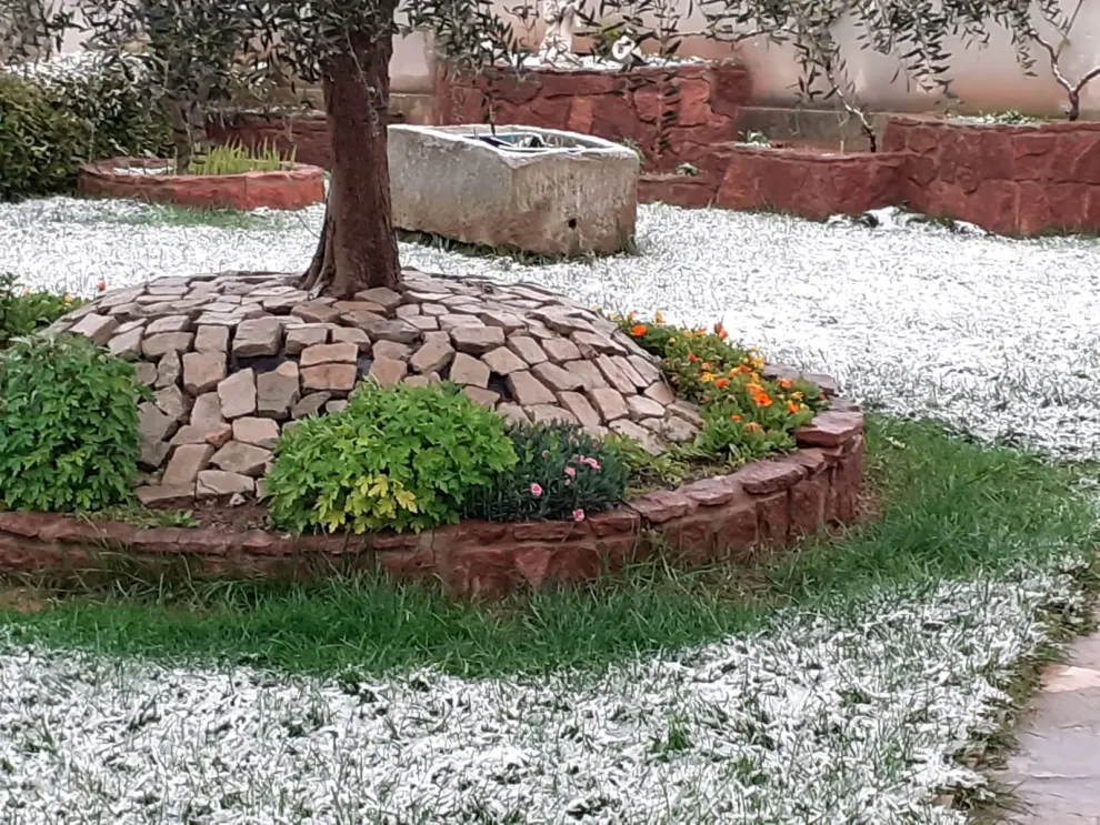 Nieve en la provincia de Huesca este martes 31 de marzo