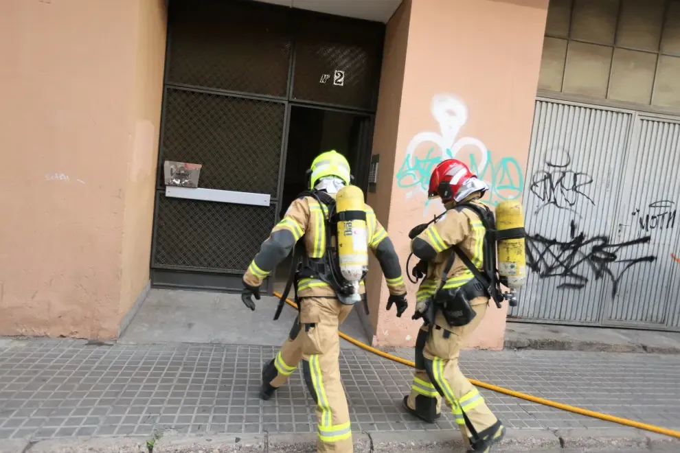 Incendio en la calle Cleriguech de Huesca