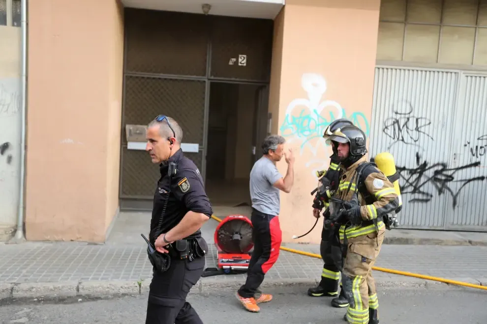 Incendio en la calle Cleriguech de Huesca