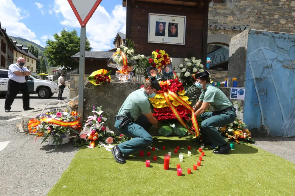 Acto en el 20º aniversario del asesinato de dos guardias civiles en Sallent de Gállego