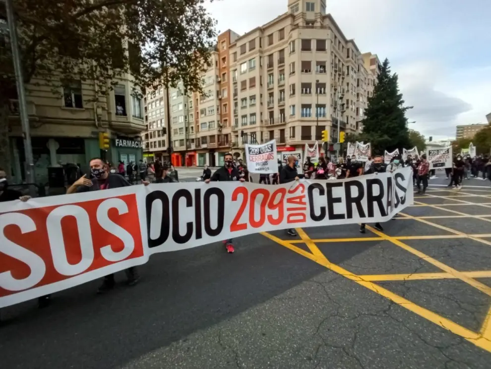 Manifestación de hostlería, turismo y ocio en Zaragoza