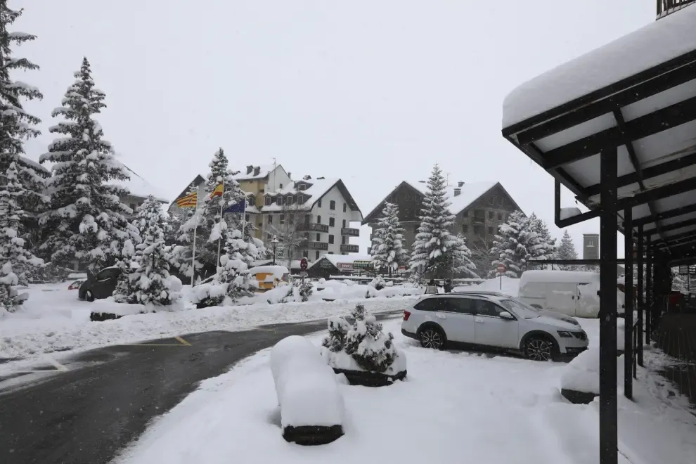 Tercera jornada de nieve en la provincia de Huesca