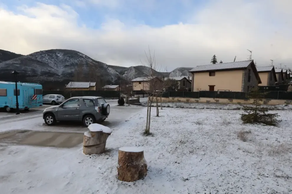 Nieve este lunes en la provincia de Huesca