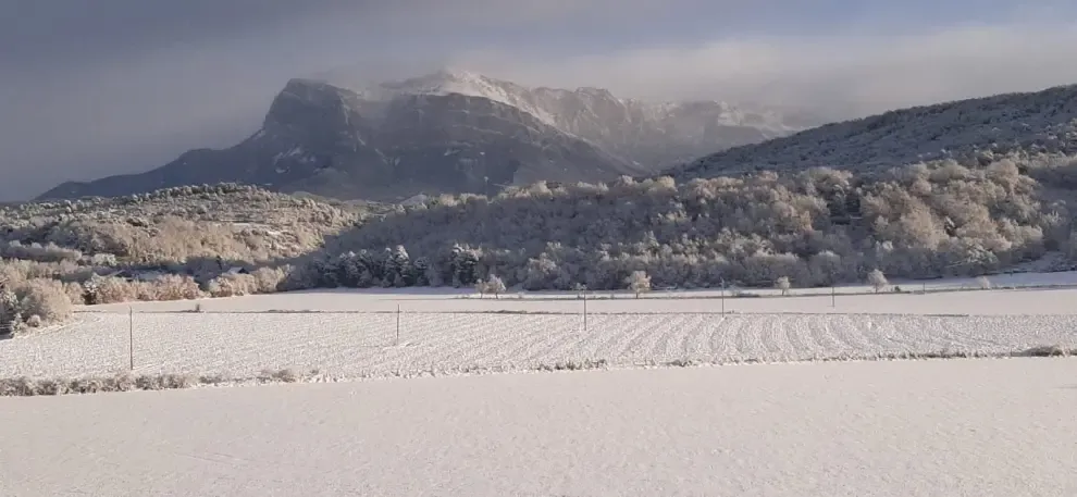 Nieve este lunes en la provincia de Huesca