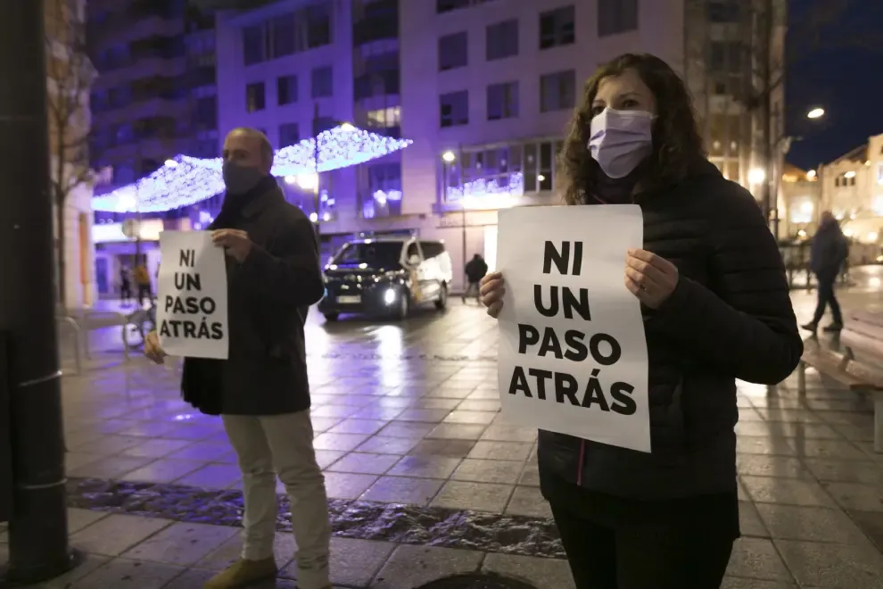 Concentración del colectivo de Mujeres Feministas de Huesca