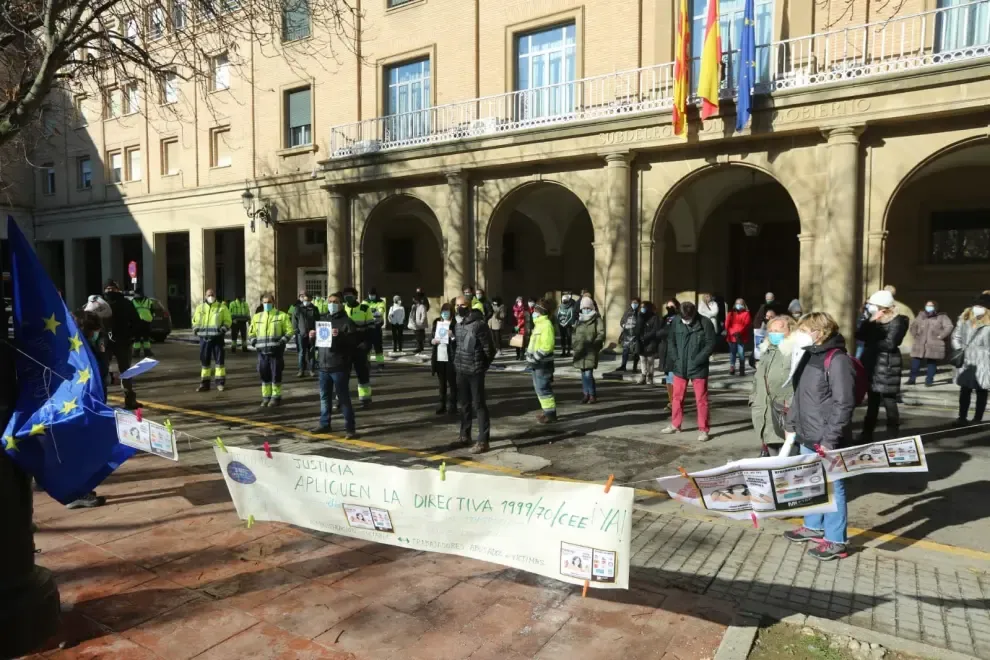 Protesta de los funcionarios públicos en Huesca