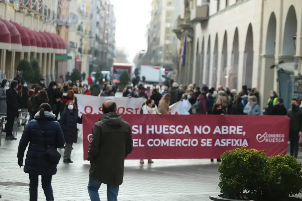 El comercio de Huesca se manifiesta