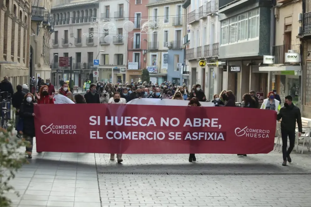 El comercio de Huesca se manifiesta