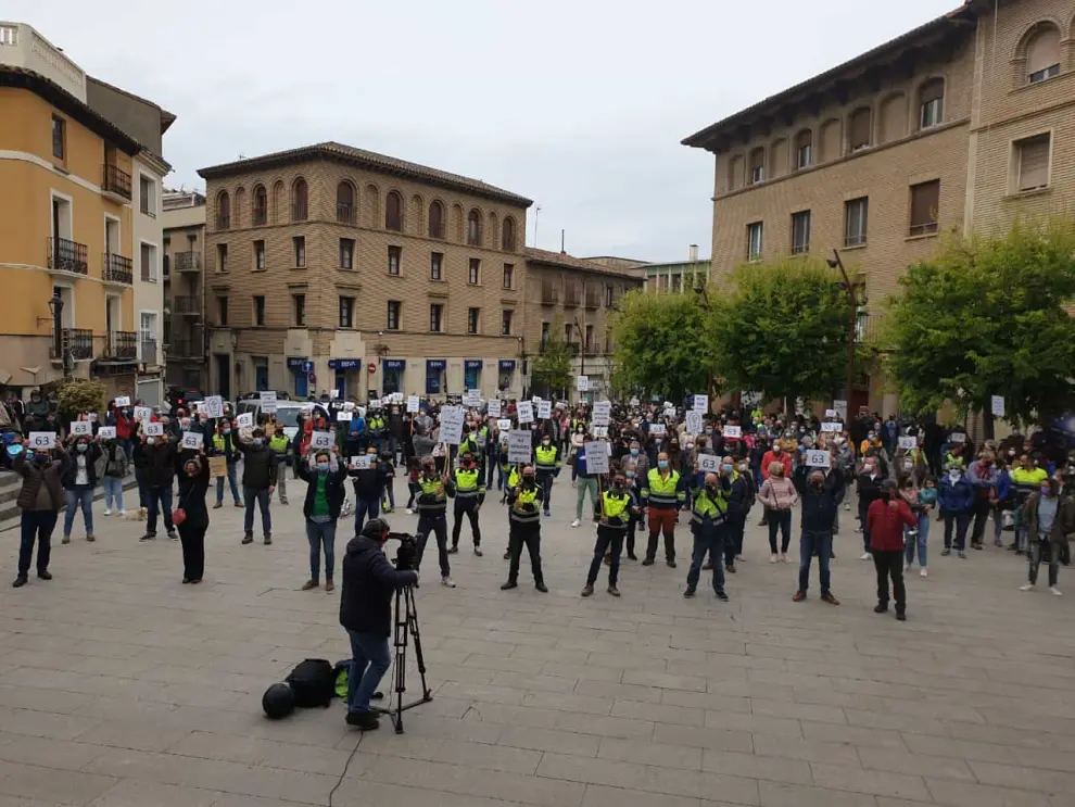 Manifestación de Ferroatlántica del Cinca este sábado en Monzón.