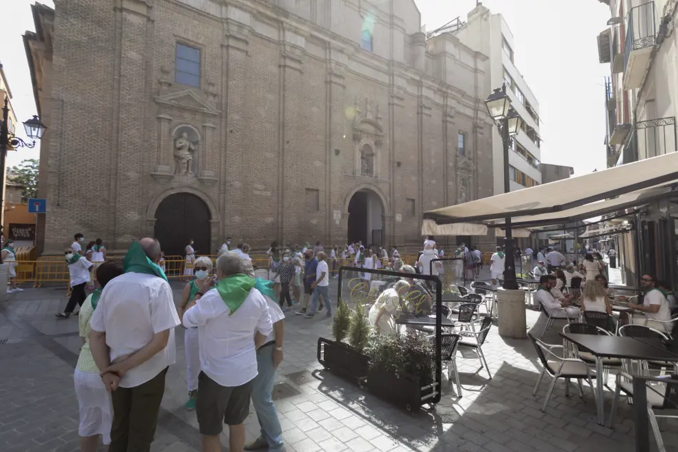 No fiestas de Huesca. Colas en San Lorenzo  /10-08-2021 / Foto Rafael Gobantes[[[DDA FOTOGRAFOS]]]