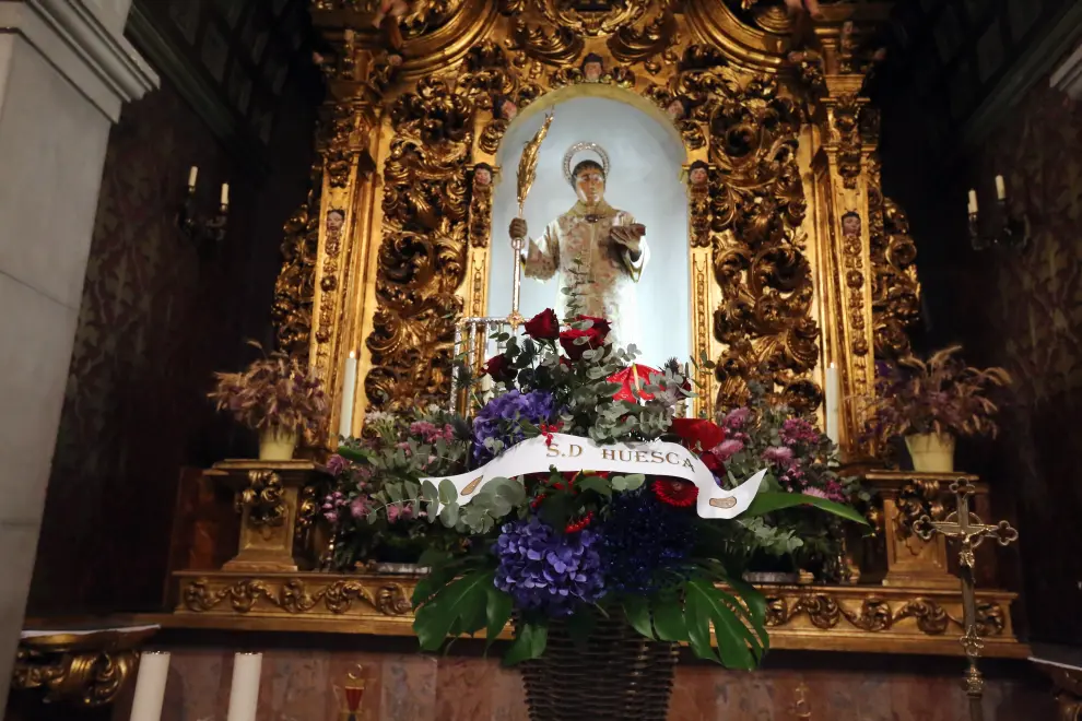 Iglesia San Lorenzo	Ofrenda del Huesca a San Lorenzo
 foto pablo segura
 16 - 9 - 21