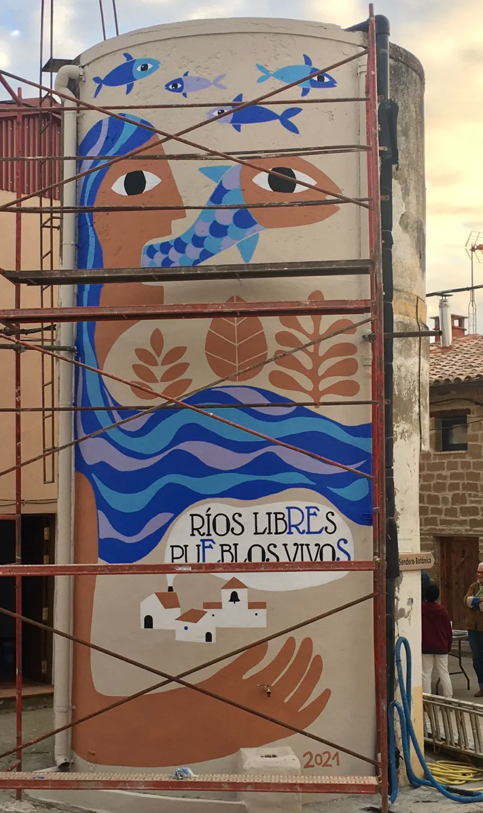 Inauguración de los Muretes de arte y del Mural del río Gállego en Erés