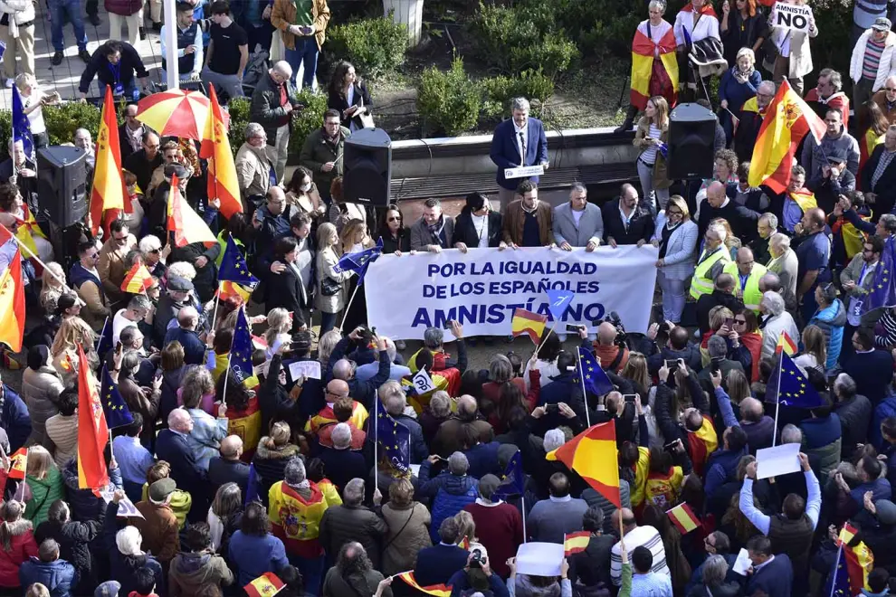 Manifestación contra la amnistía en Huesca