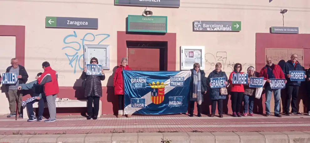Esta nueva protesta ha tenido lugar en la estación de Grañén