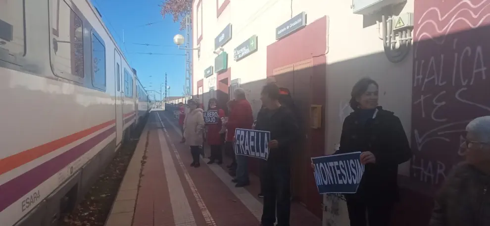 Esta nueva protesta ha tenido lugar en la estación de Grañén