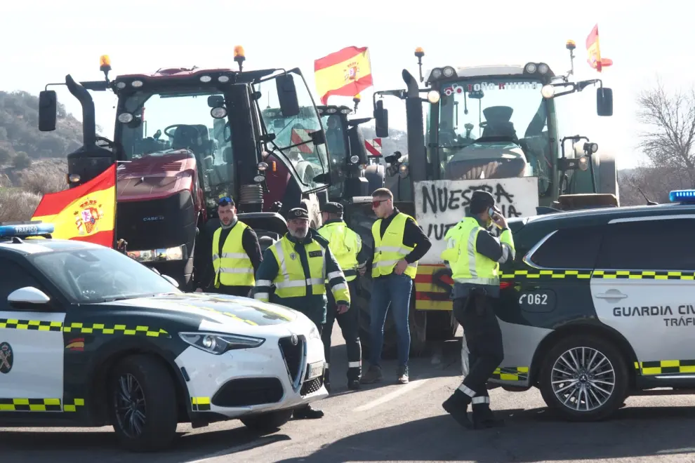 Segunda jornada de protestas de los agricultores en Huesca
