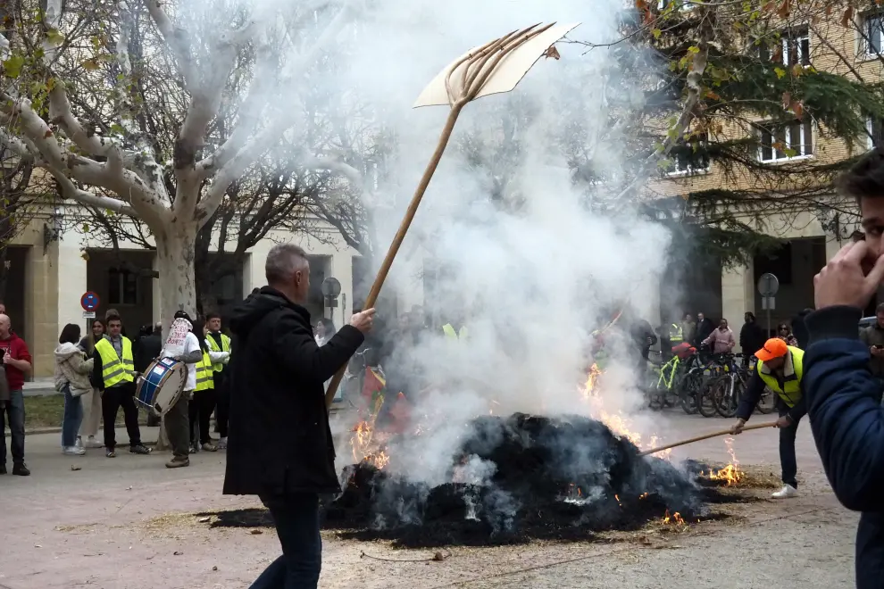 La manifestación llega a la Subdelegación del Gobierno en Huesca