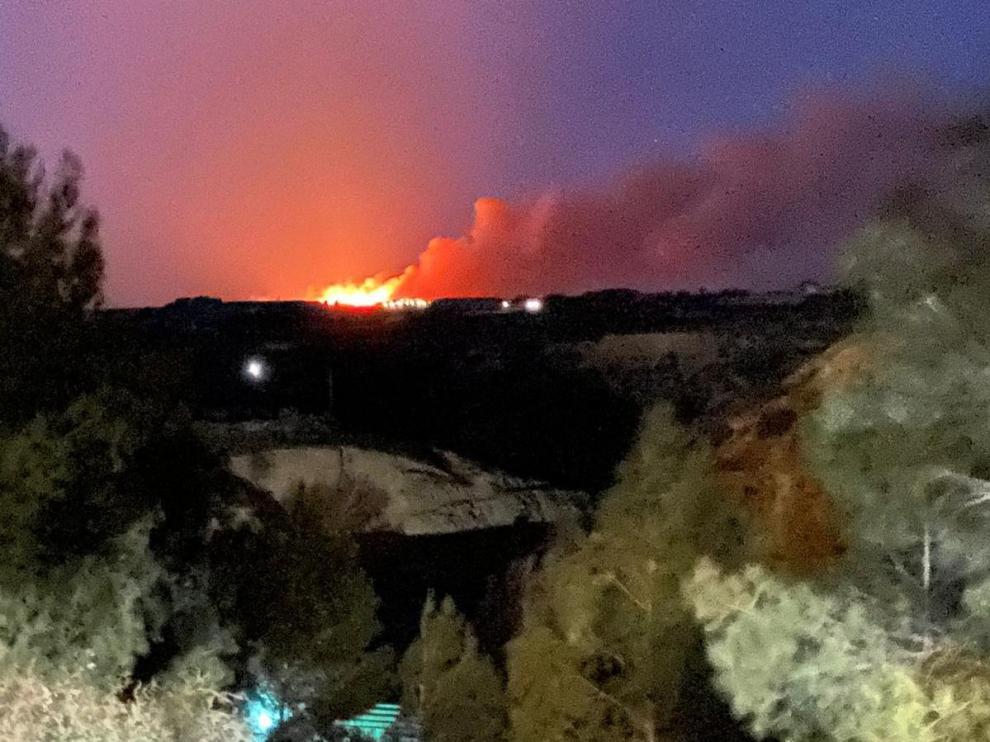 Imagen del incendio esta tarde en Zaidín
