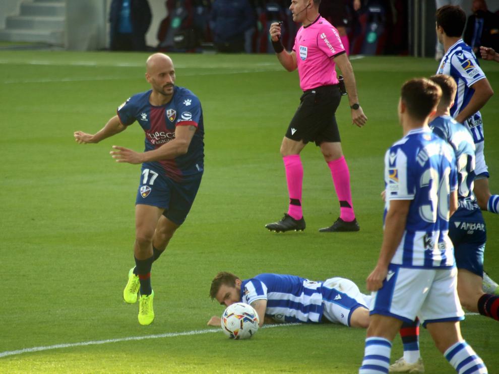 Mikel Rico en el partido contra la Real Sociedad