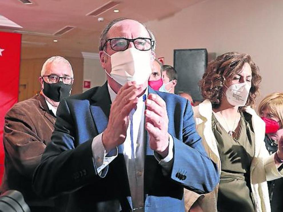 Imagen de archivo de Ángel Gabilondo antes de valorar la noche del martes los resultados electorales en Madrid.