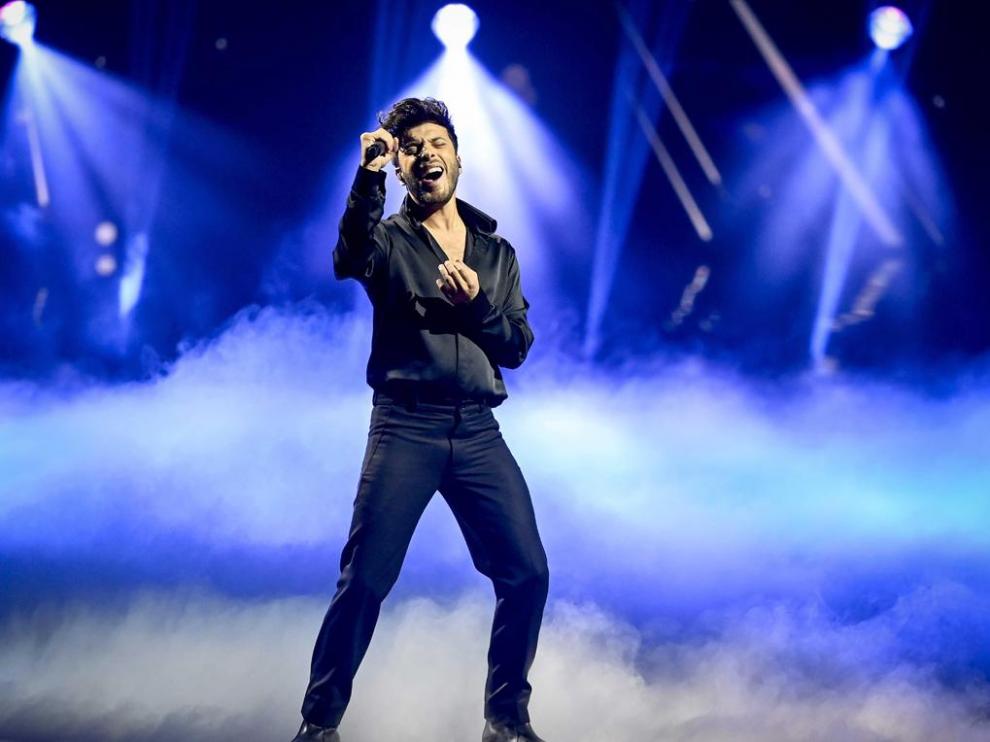 Blas Cantó en uno de los ensayos en el Rotterdam Ahoy.