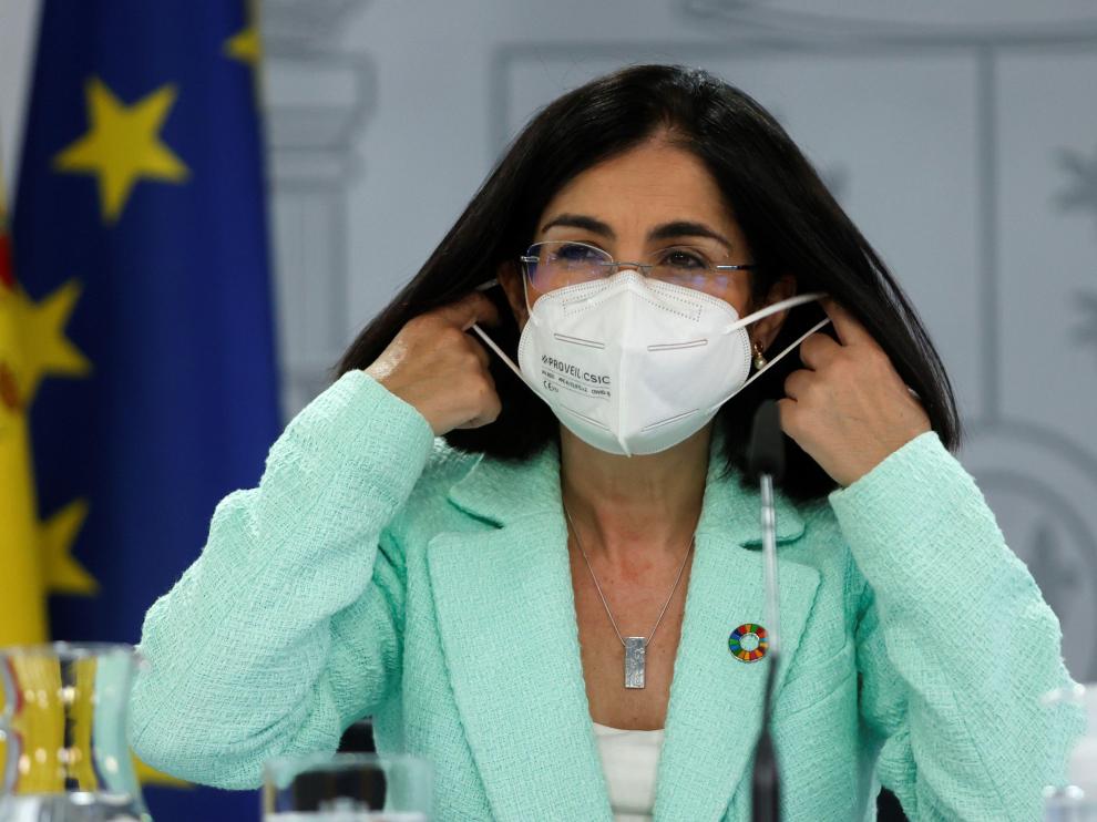 Carolina Darias durante la rueda de prensa