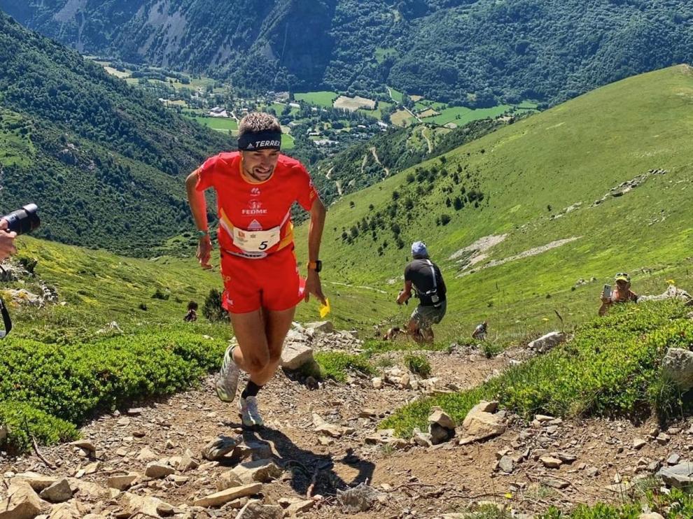 Osanz, durante la carrera de esta mañana en Barruera