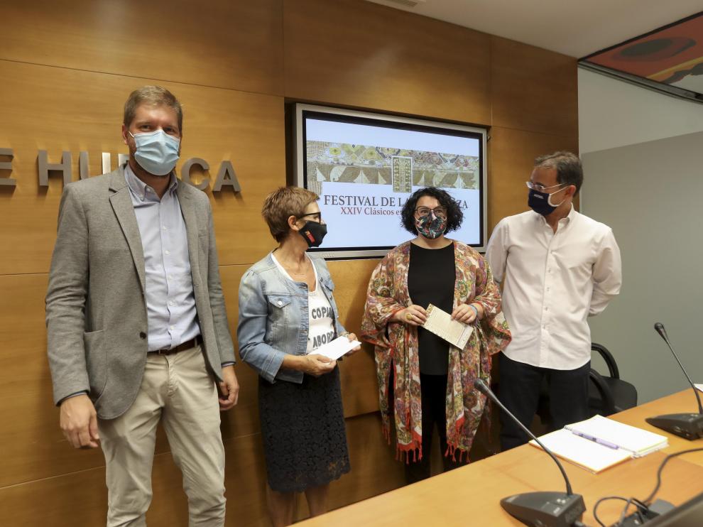Marcel Iglesias, Maribel de Pablo, Gemma Betorz y Santiago Lleida en la presentación del 24 Festival Clásicos en la frontera