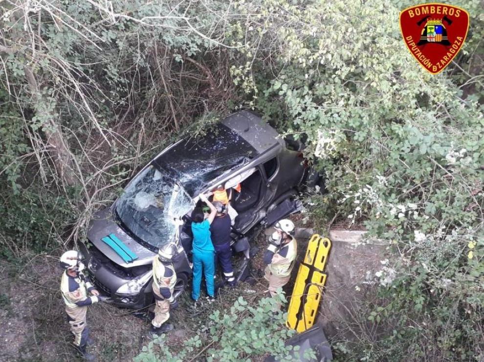 Durante las tareas de rescata esta mañana en El Frago