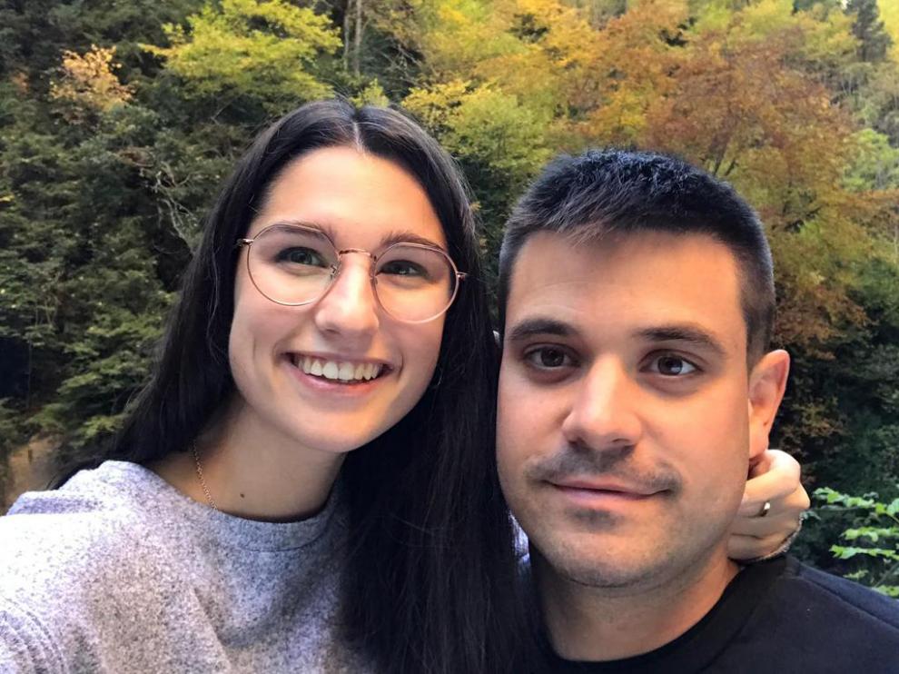 Los jóvenes vecinos de Albalate Eloy Abenoza y Anna Oliván