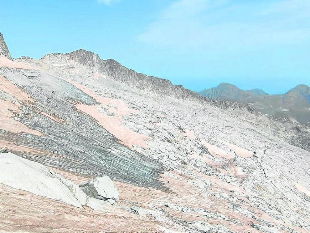 Glaciar del Aneto en estas fechas.
