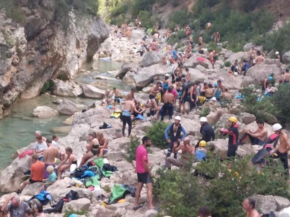 Imagen de hace unos años en el barranco de La Peonera en la Sierra de Guara