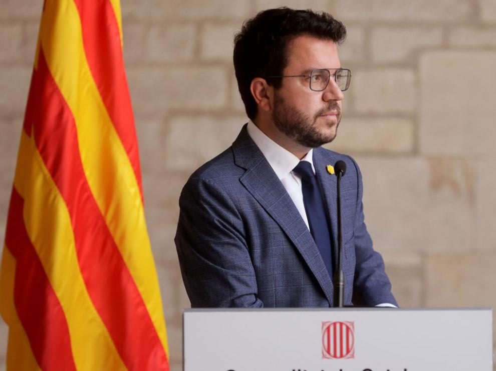 El presidente catalán, Pere Aragonès, aunció la exclusión de Junts de la mesa de diálogo por Cataluña.