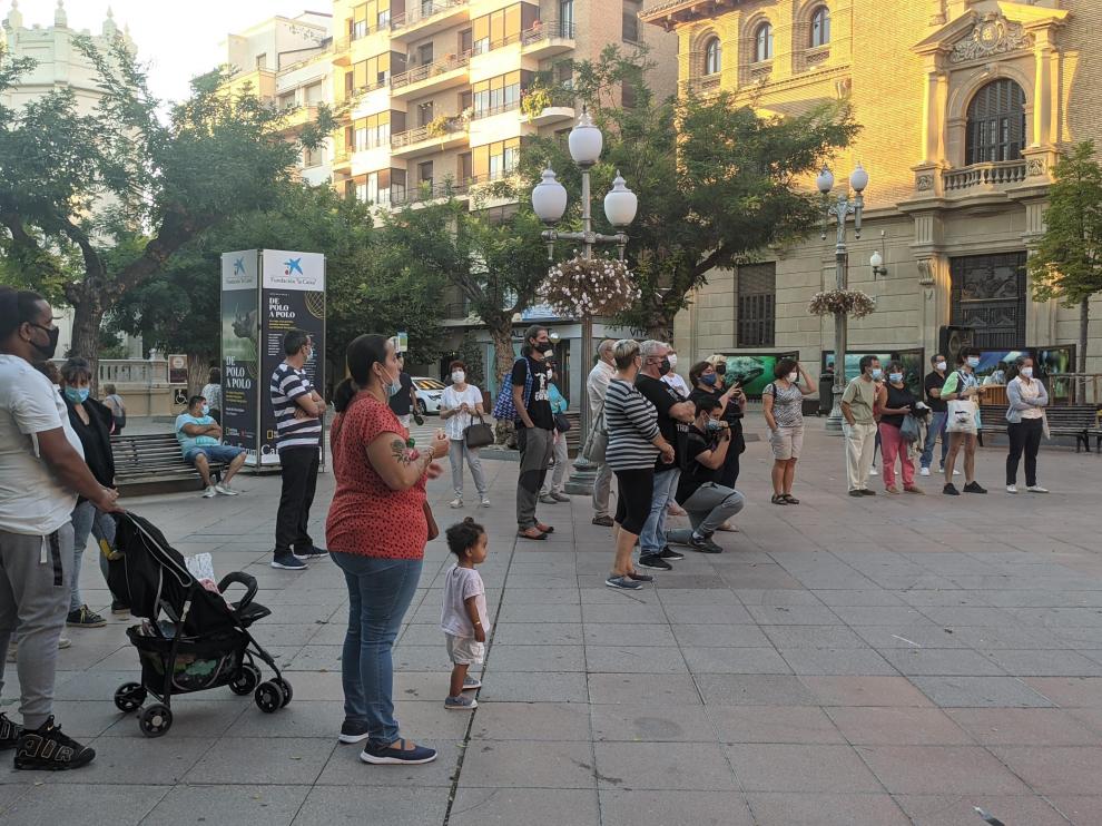 Imagen de la concentración de este jueves en la plaza de Navarra.