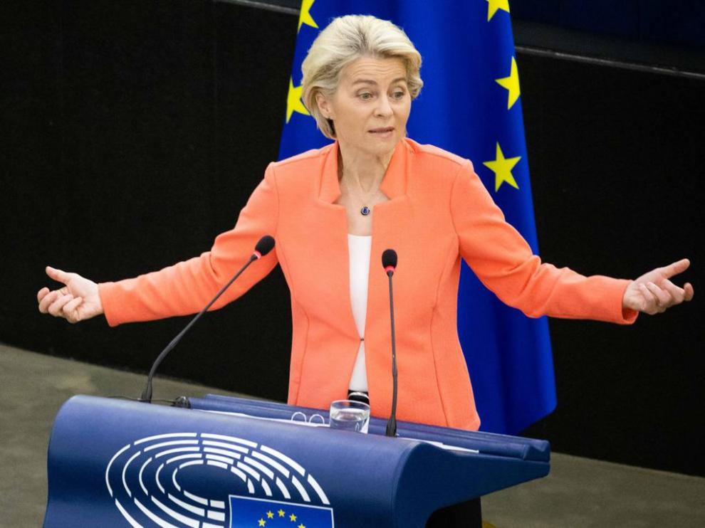 Von der Leyen, el miércoles durante su discurso de balance de gestión de la Comisión Europea.