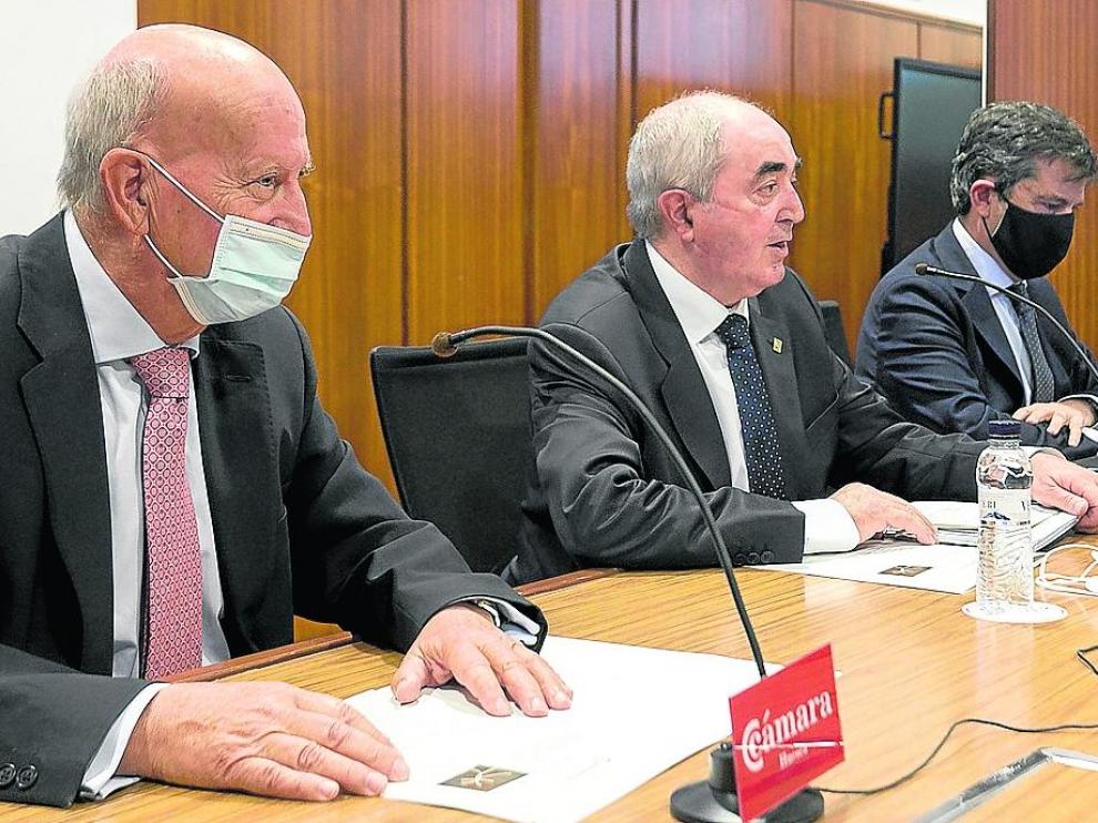 José Javier Mozota, Manuel Rodríguez Chesa y Salvador Galve presentaron ayer la Alianza en Huesca.
