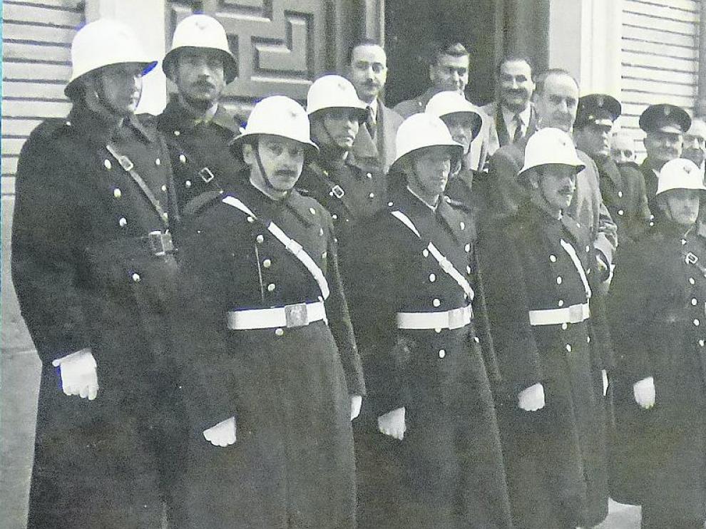 La plantilla de la policía local de Barbastro en 1955