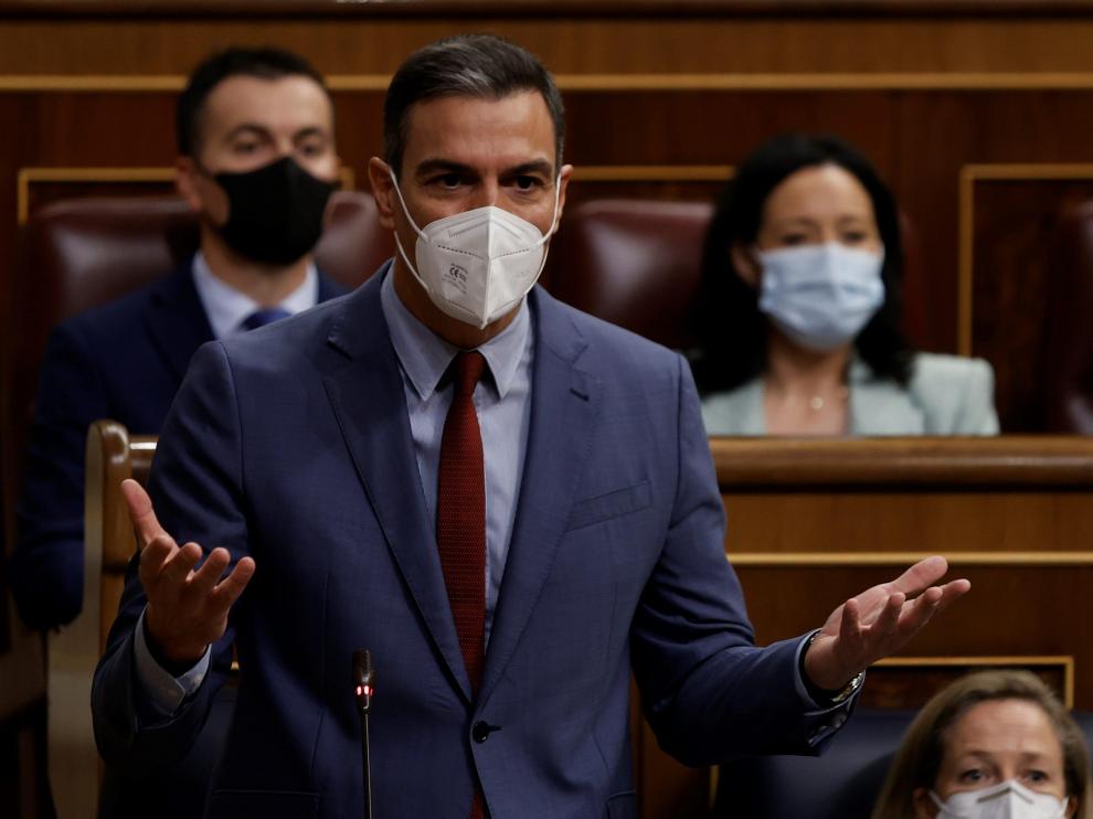 Pedro Sánchez, en la sesión de control al Gobierno este miércoles