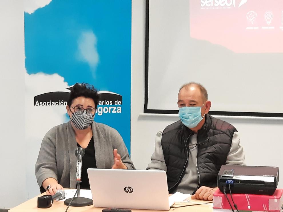 Gemma Betorz y César Sistac, durante la presentación de la jornada empresarial en Graus.