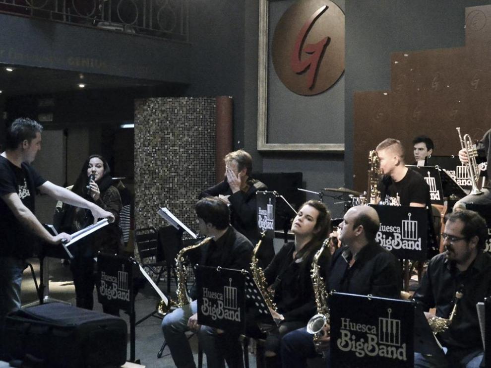 La Huesca Big Band en un concierto en la Sala Genius.