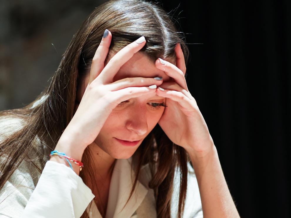María Eizaguerri, en una de las partidas disputadas en el Grand Swiss de Riga.