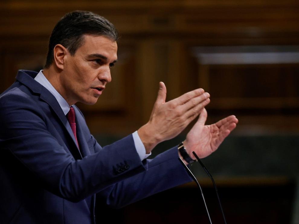 Sánchez en la sesión de control al Gobierno en el Congreso.