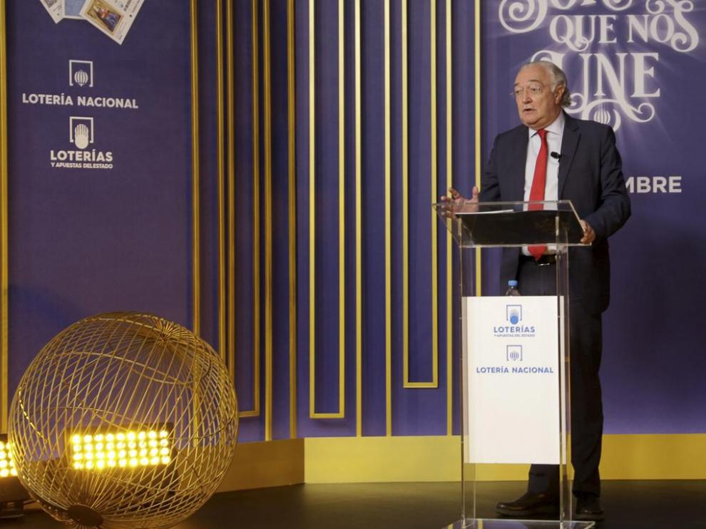 El presidente de Loterías y Apuestas del Estado, Jesús Huerta Almendro, ha presentado el anuncio del Sorteo Extraordinario de Navidad 2021.