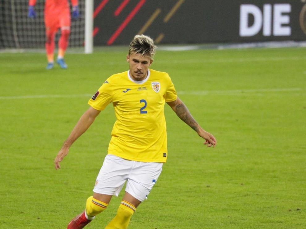 Ratiu, el partido con la selección de Rumanía.